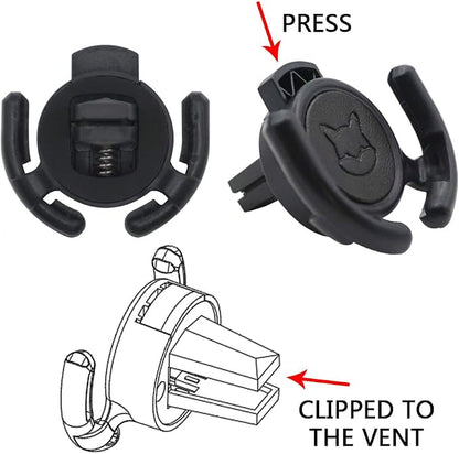Car Vent Mount Holder 2 Pack - Compatible with Popsocket - Black Leather Car Mount Made for Pop Socket Grips Collapsible Phone Holder for PopMount - with Clip for Horizontal Air Vent ONLY