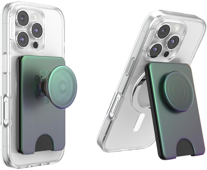 PopSockets Kick-Out Wallet for MagSafe, Adjustable Kickstand, Magnetic Stand, Green - Nightshade