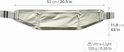 Running Belt with Water Bottle Holder - Waist Bag With Extender for Jogging, Hiking, Cycling, Walking - Dog Walker Hydration Fanny Pack - White(New Version)
