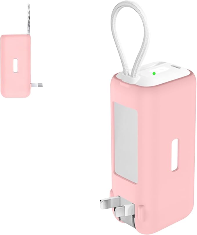 Silicone Case for TORRAS EasyGo 3-in-1 Portable Charger Power Bank,Full-Body Protective Cover for TORRAS Power Bank PB17,Precise Port Cutouts (Case Only) Pink