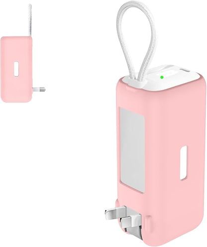 Silicone Case for TORRAS EasyGo 3-in-1 Portable Charger Power Bank,Full-Body Protective Cover for TORRAS Power Bank PB17,Precise Port Cutouts (Case Only) Pink