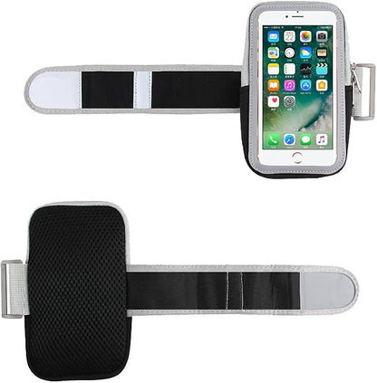 Armband Cell Phone Holder for iPhone 15 Plus, 11 12 13 14 Pro Max/Samsung Galaxy S23 Fe, S23 S22 S21 S20 S10 Plus, Note 20 10 9, A53 5G, A54 5G, A22 A32 A51 A52 / Pixel 8 7 6 7a 6a 5a 4a (Gray)