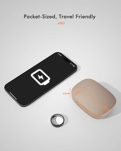 Doohoeek Updated Charging Case Compatible with Oura Ring 4 & 3 Charger, Wireless Power Station Fits Official Chargers & Fit All-Sized Rings Gen 4 & 3 1000mAh (Official Charger NOT Included), Rosegold