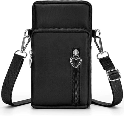 Women Crossbody Cell Phone Purse Wristband Sport Armband Wallet Bag Zipper Nylon Handbags