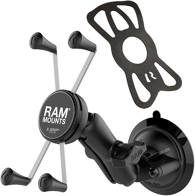 RAM MOUNTS X-Grip Large Phone Mount for Windshield – Twist-Lock Suction Cup, Medium Arm (RAM-B-166-UN10U)