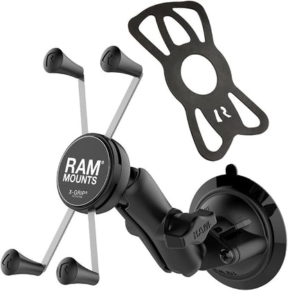 RAM MOUNTS X-Grip Large Phone Mount for Windshield – Twist-Lock Suction Cup, Medium Arm (RAM-B-166-UN10U)