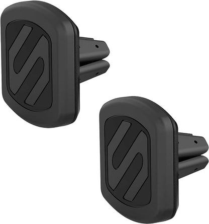 Scosche MAGVM2B-2PKBP0 MagicMount Magnetic Phone Mount for Car Air Vent, Universal Cell Phone Holder for Car Vent Mount, Strong Magnet Hold, Compatible with iPhone, Samsung, & All Devices (Pack of 2)