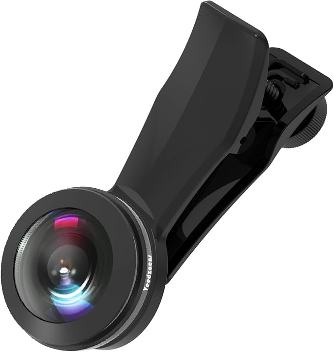 200°Fisheye Lens with 17mm Thread Universal Phone Lens Clip for iPhone and Android Smartphones, Suitable for VR Live Streaming & Architectural Photography