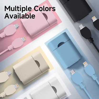 2-in-1 Power Adapter Silicone Charger Protective Case, Compatible with 18W and 20W Chargers, Fits iPhone 11, 12, 13, 14 Pro Max - 1.65 x 1.1 inches (excluding Charger)(White)
