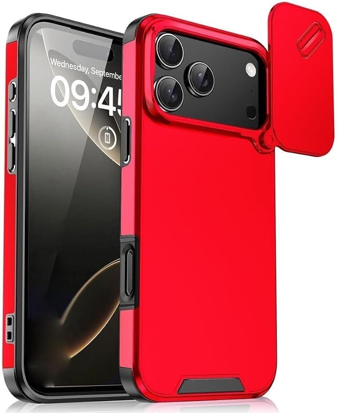 Magnetic Case for iPhone 17Pro Max/17/17Pro/17Air, Slide Camera Cover Drop Proof Cover Antiskid Slim (17,Purple) (Red,17)