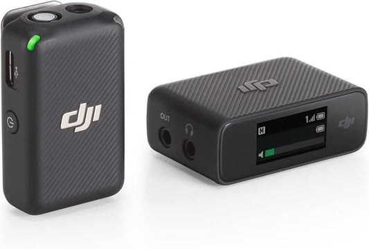 DJI Mic (1 TX + 1 RX), Wireless Lavalier Microphone, 250m (820 ft.) Range, Compact and Ultra-Light, 14-Hour Recording, Wireless Microphones for PC, iPhone, Android, Cameras, Vlogs, Live Stream