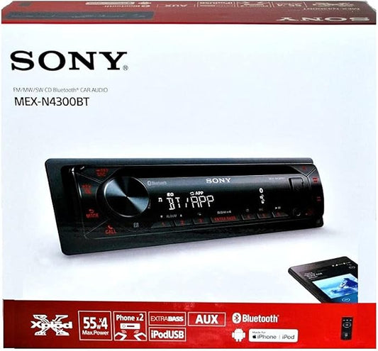 Sony MEX-N4300BT Built-in Dual Bluetooth Voice Command CD/MP3 AM/FM Radio Front USB AUX Pandora Spotify iHeartRadio iPod/iPhone Siri and Android Controls Car Stereo Receiver