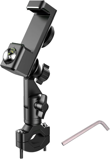 Temvue Bike Phone Mount with Compass, 1080° Rotation, Universal Handlebar Phone Holder, Shockproof and Secure Motorcycle Phone Mount, Compatible with All Smartphones.