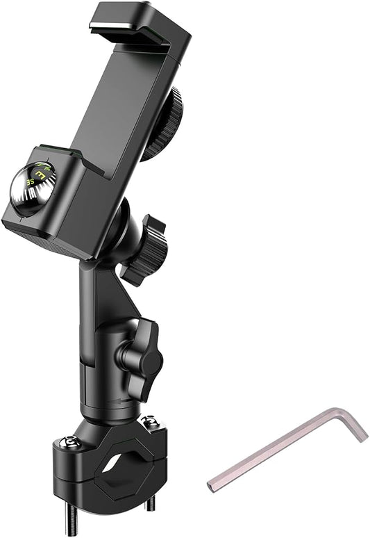 Temvue Bike Phone Mount with Compass, 1080° Rotation, Universal Handlebar Phone Holder, Shockproof and Secure Motorcycle Phone Mount, Compatible with All Smartphones.