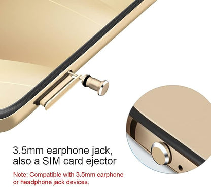 USB C Dust Plugs Charging Port Cover Protectors Caps Compatible with Samsung Galaxy S24 S23 S22 S21 S20 Ultra Plus Fe Type C Devices, Keep Dust/Dirt/Water/Lint from Charging Port (2PCS Gold)