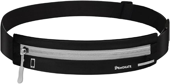 Slim Running Belt Fanny Pack for Women Men, Runners Phone Holder Gift Jogging Pouch Workout Waist Belt, Money Belt Running Gear Accessories – For All Cell Phones (Black02)