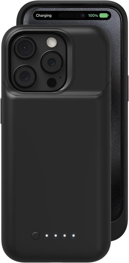 Mophie Juice Pack iPhone 15 Pro Battery Case - Legendary Power & Protection - Up to 50% Extra Battery, 6ft Drop Safety, Eco-Friendly Design, Black