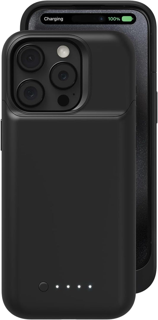 Mophie Juice Pack iPhone 15 Pro Battery Case - Legendary Power & Protection - Up to 50% Extra Battery, 6ft Drop Safety, Eco-Friendly Design, Black