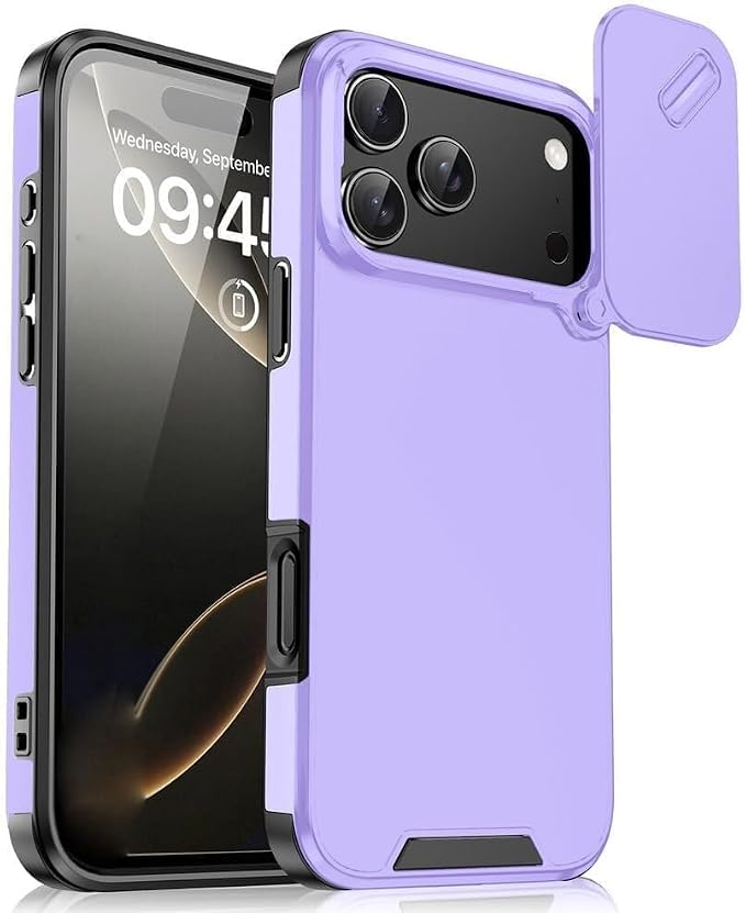 Magnetic Case for iPhone 17Pro Max/17/17Pro/17Air, Slide Camera Cover Drop Proof Cover Antiskid Slim (17,Purple) (Purple,17)