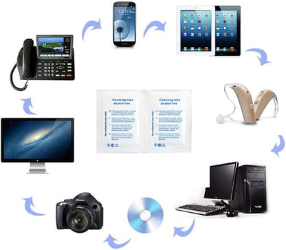 30pcs/Box Hearing Aid Wipes Individually Wrapped Cleaning Towelettes Phone Laptop Cleaning Wipes for Earmold Earplugs Hearing Amplifier