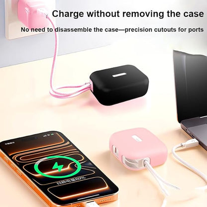 Soft Liquid Silicone Protective Cover for TORRAS EasyGo Power Bank 45W 10000mAh Anti-Scratch Shockproof Drop-Resistant Damage-Proof Dustproof Washable Full-Body Sleeve Case Accessories (Black)