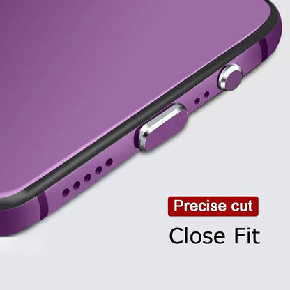 USB C Port Dust Cover Plug Cap 2 Metal Anti Dust Protectors for Smartphone MacBook Pro Air Laptop Charging Port with SIM Card Removal Pin Compatible with Samsung Galaxy S24 S23 S22 S21(Purple)