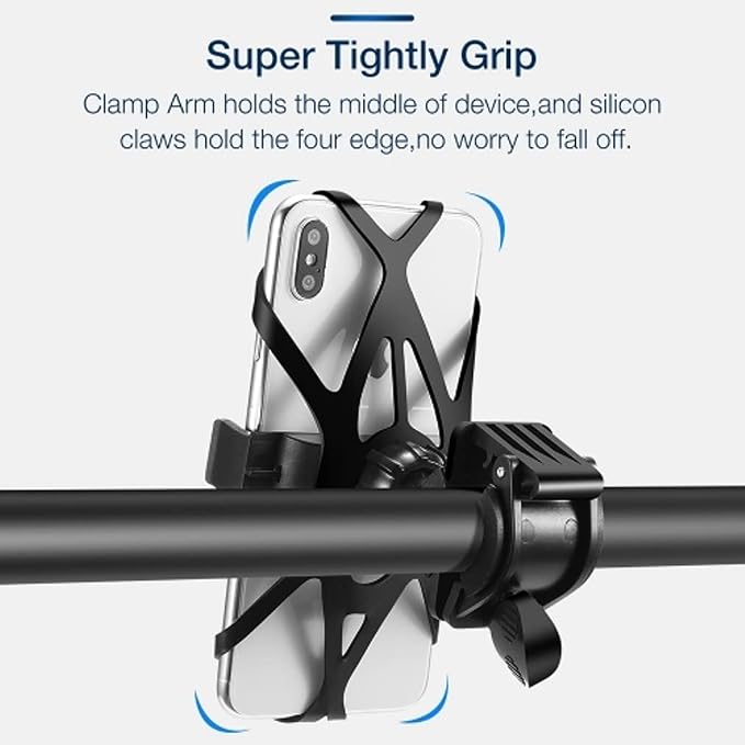 Handlebar Bicycle Mount for Galaxy A03s A13 A14 A23 A53 A54 5G Phones - Silicone Holder Bike Non-Slip Strap Shockproof M9V Compatible with Samsung Galaxy A03s/A13/A14/A23/A53/A54 5G