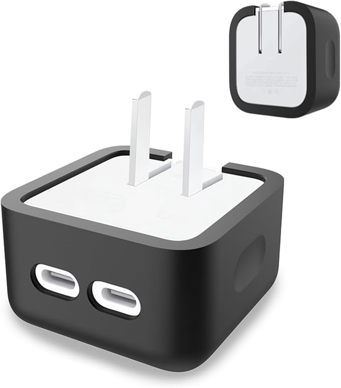 Case for Apple 35W Power Adapter – Soft Silicone Protective Cover for Dynamic Charger,Shockproof Dustproof Charging Block Protector Sleeve[Black]