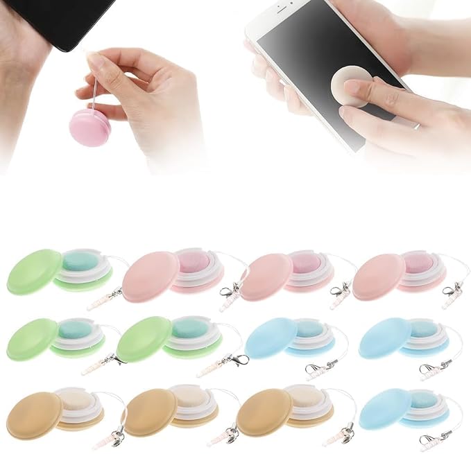 Macaron Phone Screen Cleaner, 2026 New Macaron Mobile Phone Screen Wipe, Portable Mobile Screen Cleaning Cloths Wiper Eye Glasses Cleaning Tools (12 Pcs)