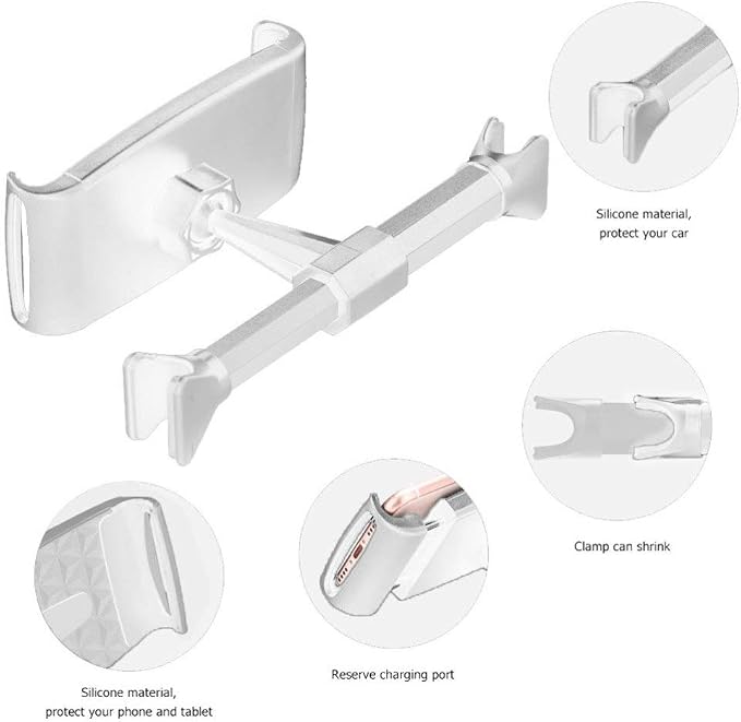 Back Tablet Holder Bracket for Tablets and Phones Headrest Mount Easy to Install Random