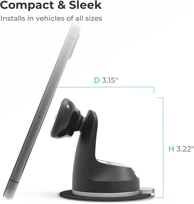 iOttie iTap 2 Magnetic Dashboard Car Mount Holder || Cradle for Samsung Galaxy S22, Google Pixel 7, Motorola Moto G, OnePlus 10, Sony Xperia & Other Android Smartphones