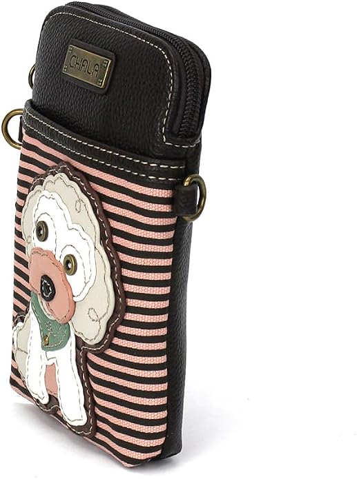 CHALA Dog Collection Cell Phone Crossbody Purse-Women PU Leather/Canvas Multicolor Handbag with Adjustable Strap