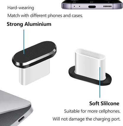 USB C Dust Plug, Type C Anti Dust Cover Protector Cap with Phone Speaker Cover Compatible with iPhone 17 16 15 Series, Samsung Galaxy S22/S21/S20, Note 20/10, All USB C Devices