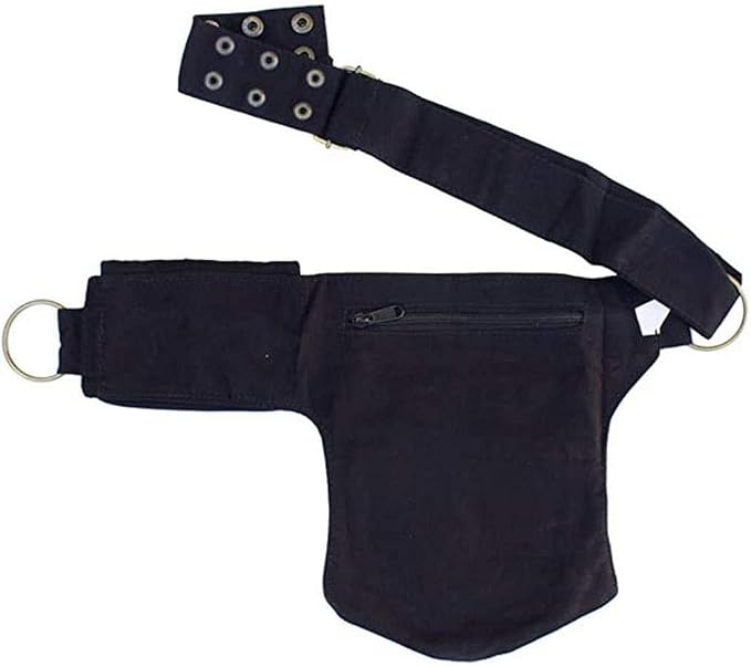 Women Waist Bag Fanny Bag Renaissance Faire Festival Chest Pack with Adjustable Belt Fashion Hip Bum Bag for Running Hiking 00/Black