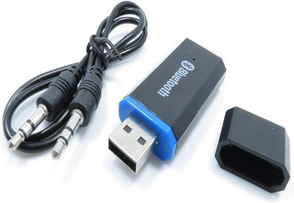 USB Bluetooth Adapter, Bluetooth USB Audio Receiver Wireless Adapter for Home/Car Stereo System, Portable Speakers with AUX in & 3.5mm Cable (Black)