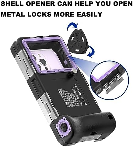 ShellBox Case Diving Case 2nd Gen for iPhone 17/16/15/14/13 Pro Max Plus Air Samsung Galaxy SeriesS25-S20 Ultra, Universal Phones[4.9-6.9 Inch],Snorkeling[15m/50ft] Full Body Protector Black-Purple