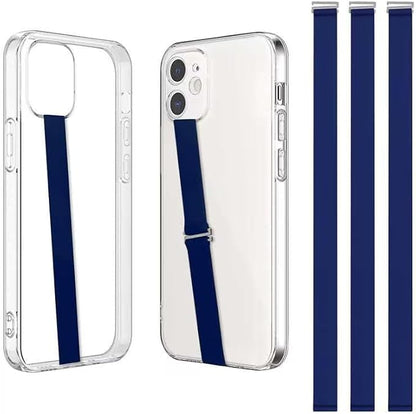 TEAMOLA Silicone Phone Grip Strap - Navy 210 Phone Hand Strap Holder with Loop for Cell Phones, iPhone Grip, Finger Holder & Back of Phone Grips, Secure Anti-Slip Grip(3 Packs)