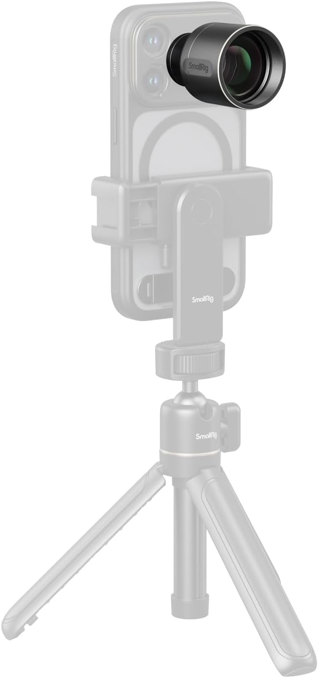 SmallRig 2X Telephoto Lens for iPhone 17/16/15 Pro Max, 2X Magnification HD Lens with T-Mount for Phone Case, Compatible with Smartphone 4x/5x/8x Telephoto Camera - 5920
