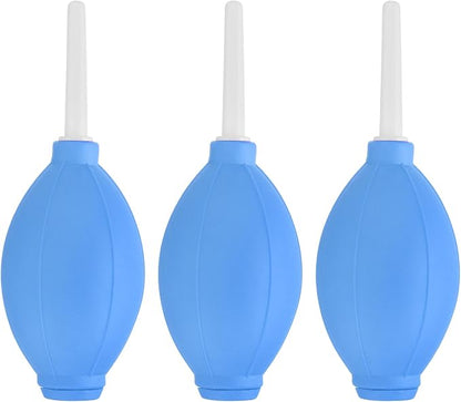 PATIKIL Soft Tip Air Blower Dust Blaster, 3 Pcs Rubber Bulb Air Pump Dust Blower Cleaner Cameras Lens Cleaning Tool with Long Nozzle for Camera Lens Computer Keyboard, Blue/White