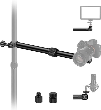 NEEWER DS001 Table Overhead Camera Mount Arm 11.8-20 inches/30-51 cm Telescopic Extension Arm for Table Stand with Ball Head Mount 1/4 Inch 3/8 Inch 5/8 Inch Screws for Webcam Camera LED Ring Light
