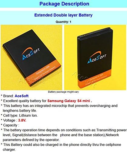 6400mAh Extended Double Layer Battery Universal Desktop Charger Black Back Door Cover Soft TPU Full Edge Protection Case Stylus Compatible with Samsung Galaxy S4 Mini I9190L Phone