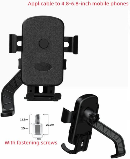 Bike Phone Holder,Anti-Shake Motorcycle Handlebar Phone Mount,Cell Phone Holder for Bike Bicycle Motorcycle Compatible with Phone 4-7inch (with Pole)