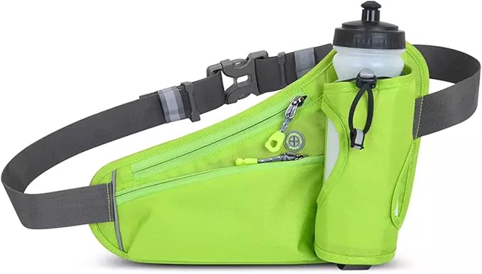 HOTEMIA Fanny Pack with Water Bottle Holder, Hydration Running Belt for Men Women Adjustable Strap Waist Bag Suitable for Hiking Running Walking Jogging Camping (Bottle Not Included) (Green)