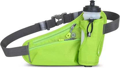 HOTEMIA Fanny Pack with Water Bottle Holder, Hydration Running Belt for Men Women Adjustable Strap Waist Bag Suitable for Hiking Running Walking Jogging Camping (Bottle Not Included) (Green)
