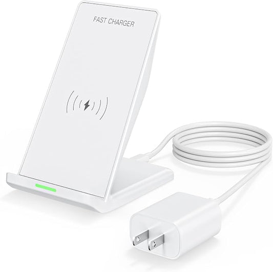 Wireless Phone Charger Stand,15W Fast Android Wireless Charger Station for iPhone 17/17 Air/17 Pro Max/15/14/13, 15W Fast Charging for Samsung Galaxy S23 S22 S21 with 20W USB C Charging Block Adapter