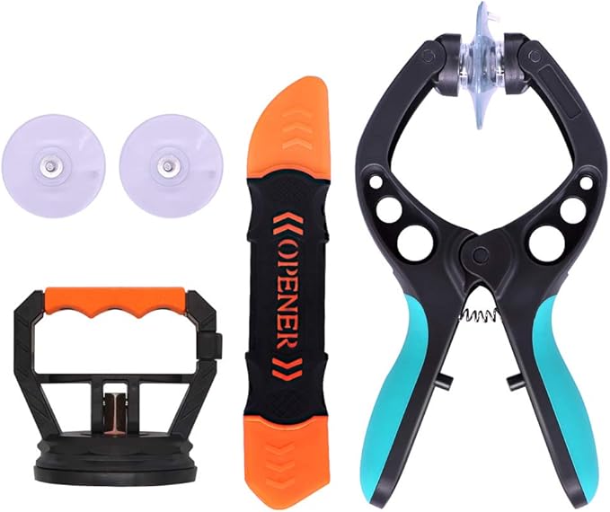Phone Repair Tools LCD Screen Opening Pliers Suction Cup Kit Spudger Disassembly Tools Set for iPhone Samsung Huawei xiaomi LCD Screen Pry Opening Tools, 3Pcs