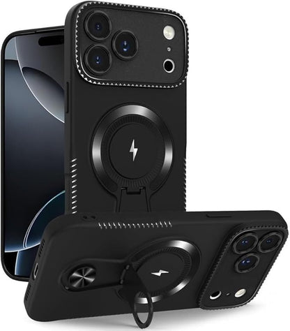 Magnetic for iPhone 17Pro Max/17/17Pro/17Air, Kickstand Frosted Shockproof Case Supports Wireless Charging Ultra-Thin Cover (17Pro Max,Gray) (17,Black)