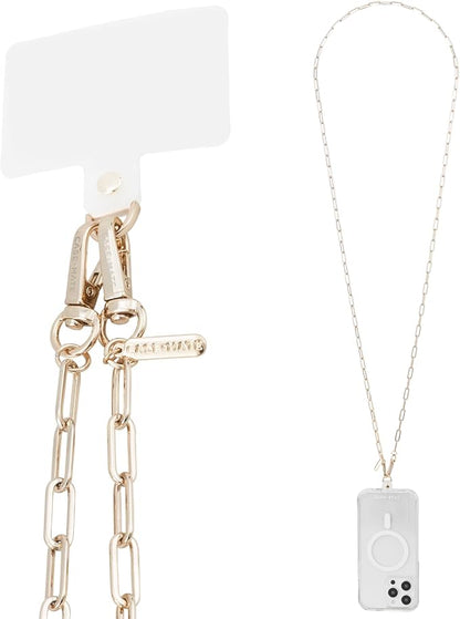 Case-Mate Crossbody Phone Lanyard / Chain [Works with All Phones] Hands-Free Strap - Cell Phone Charm - Neck Chain Holder for iPhone 17 Pro Max / 16 Pro Max/ 15 Pro Max / 14 / 13 /12/ S26 Ultra - Gold