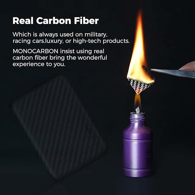 MONOCARBON MagSafe-Battery-Pack-Case, Carbon-Fiber-Battery-Case for iPhone 15 Pro Max, Portable MagSafe Charger Case for iPhone 14, 13, 12 Series, Matte Purple. Matte Finish.