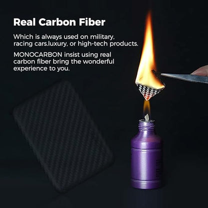 MONOCARBON MagSafe-Battery-Pack-Case, Carbon-Fiber-Battery-Case for iPhone 15 Pro Max, Portable MagSafe Charger Case for iPhone 14, 13, 12 Series, Matte Purple. Matte Finish.